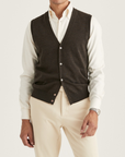 Merino Slipover Vest - Brown