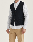 Merino Slipover Vest - Navy
