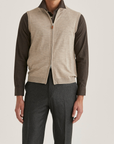 Merino Slipover Vest - Khaki