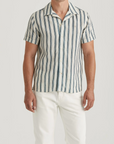 Printed Short Sleeve Shirt - Blue