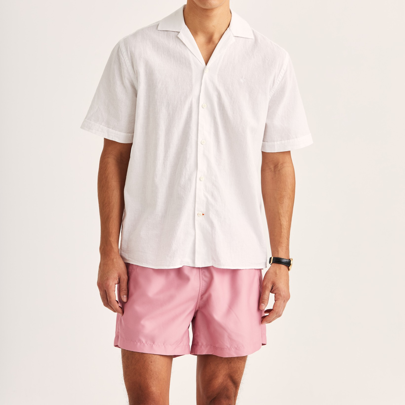 Resort Linen Short Sleeve Shirt - White