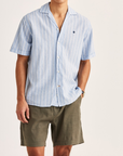 Resort Linen Short Sleeve Shirt - Light Blue