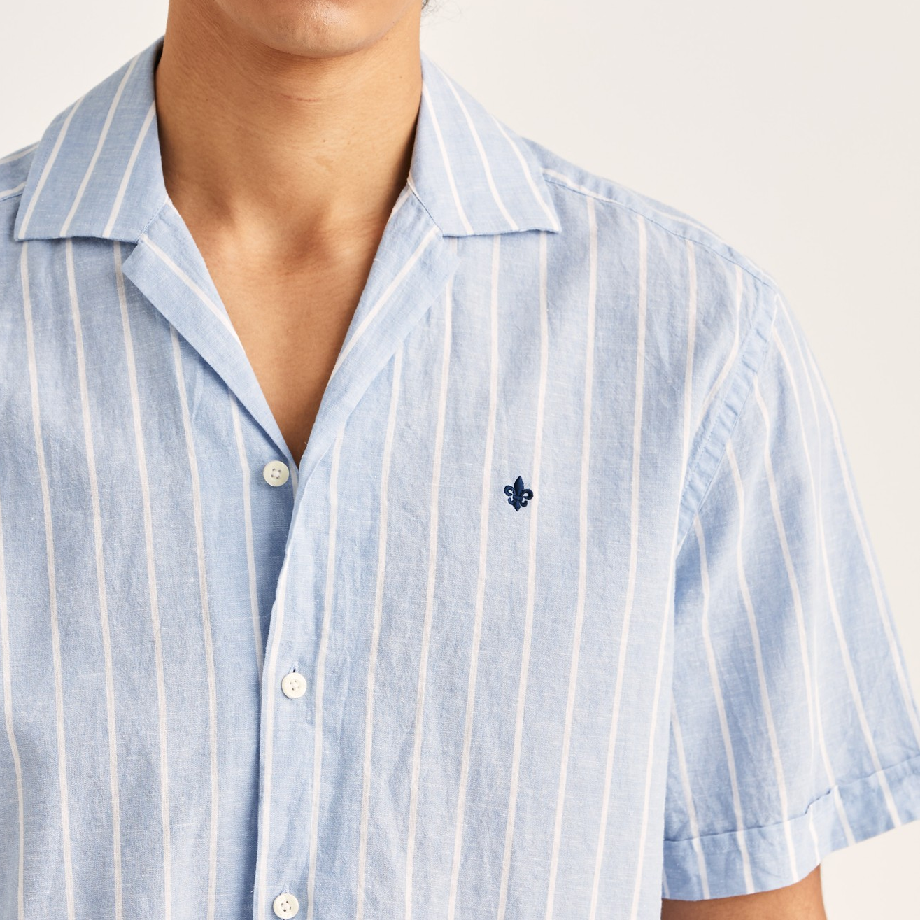 Resort Linen Short Sleeve Shirt - Light Blue