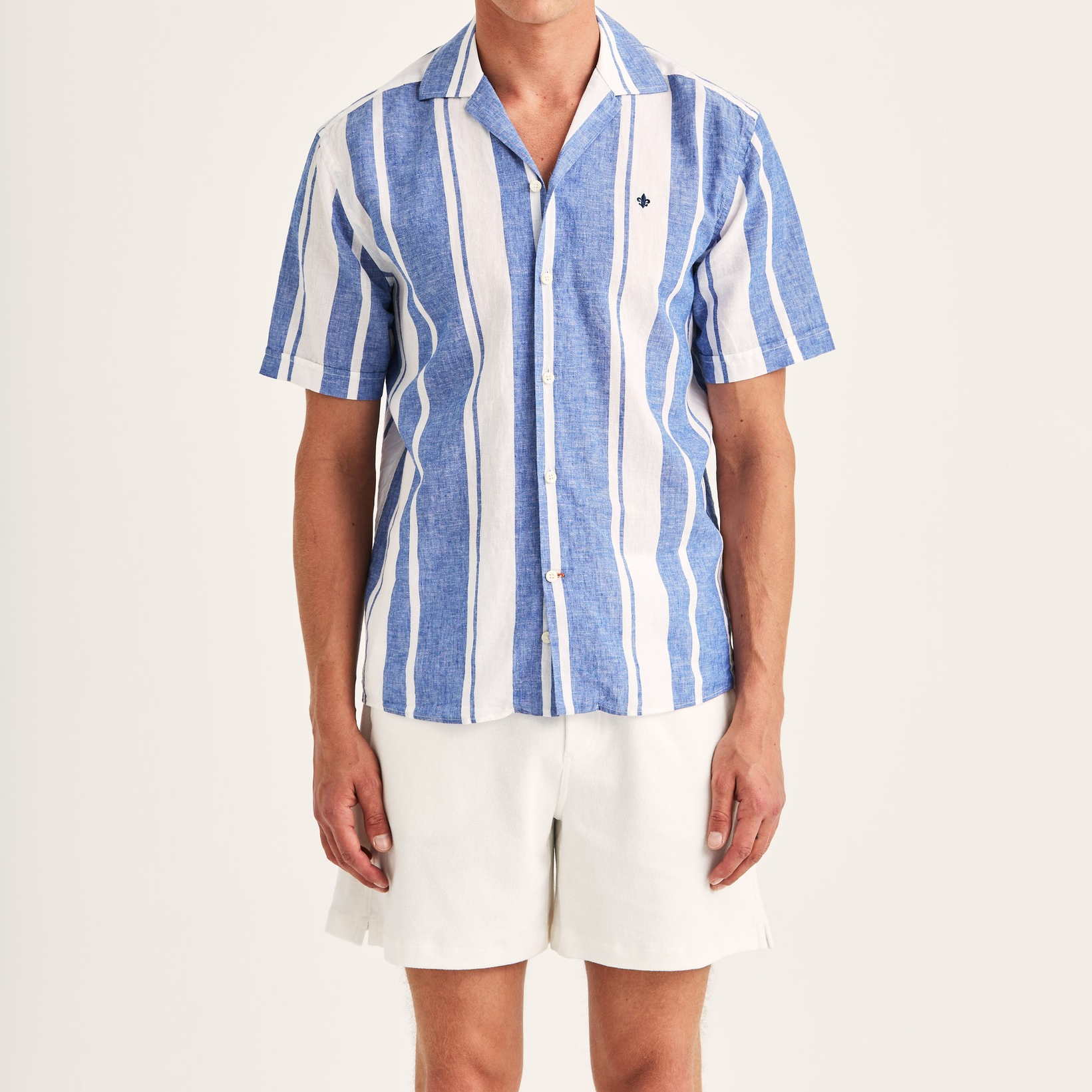 Resort Linen Short Sleeve Shirt - Blue