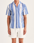 Resort Linen Short Sleeve Shirt - Blue