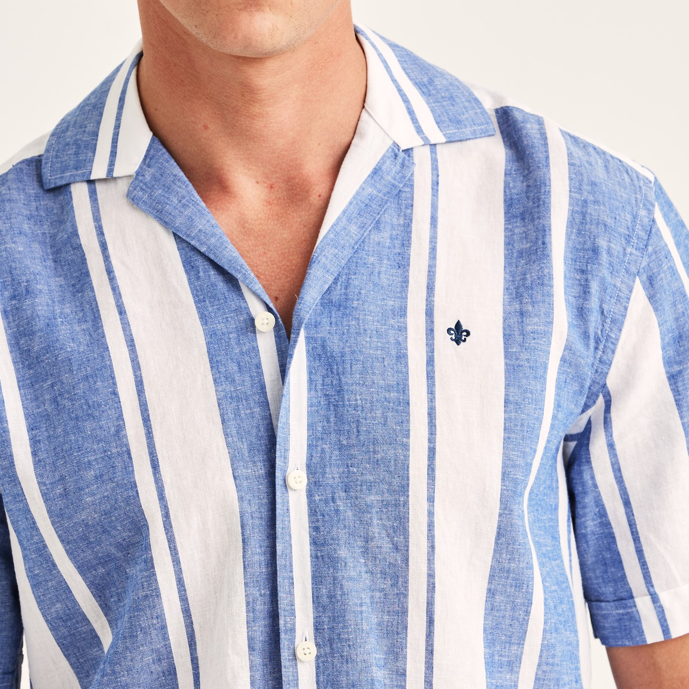 Resort Linen Short Sleeve Shirt - Blue