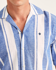 Resort Linen Short Sleeve Shirt - Blue