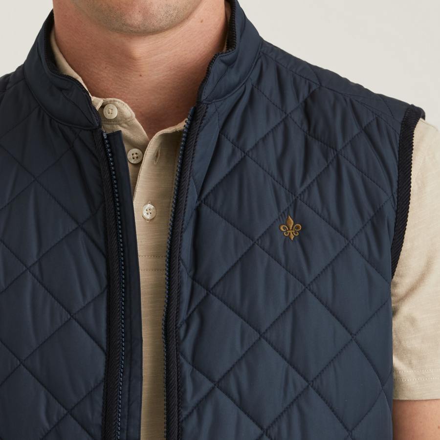 Teddy Quilted Vest - Old Blue