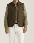 Teddy Quilted Vest - Olive