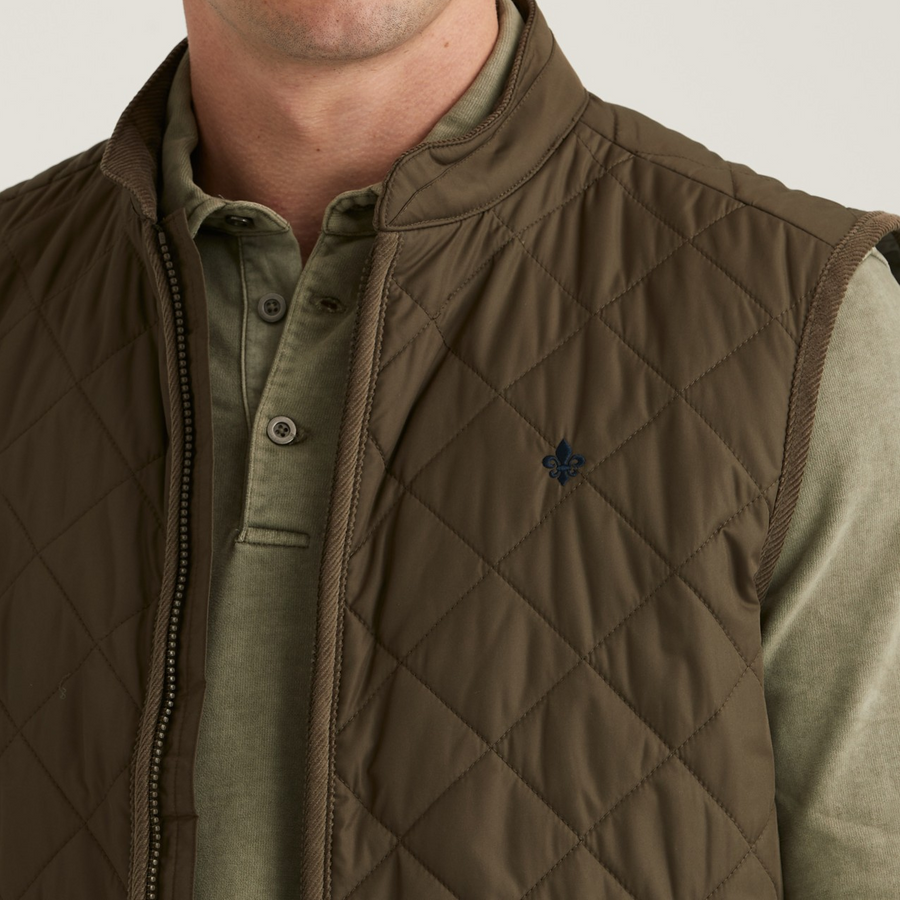 Teddy Quilted Vest - Olive
