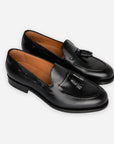 Tassel loafers - svart leður