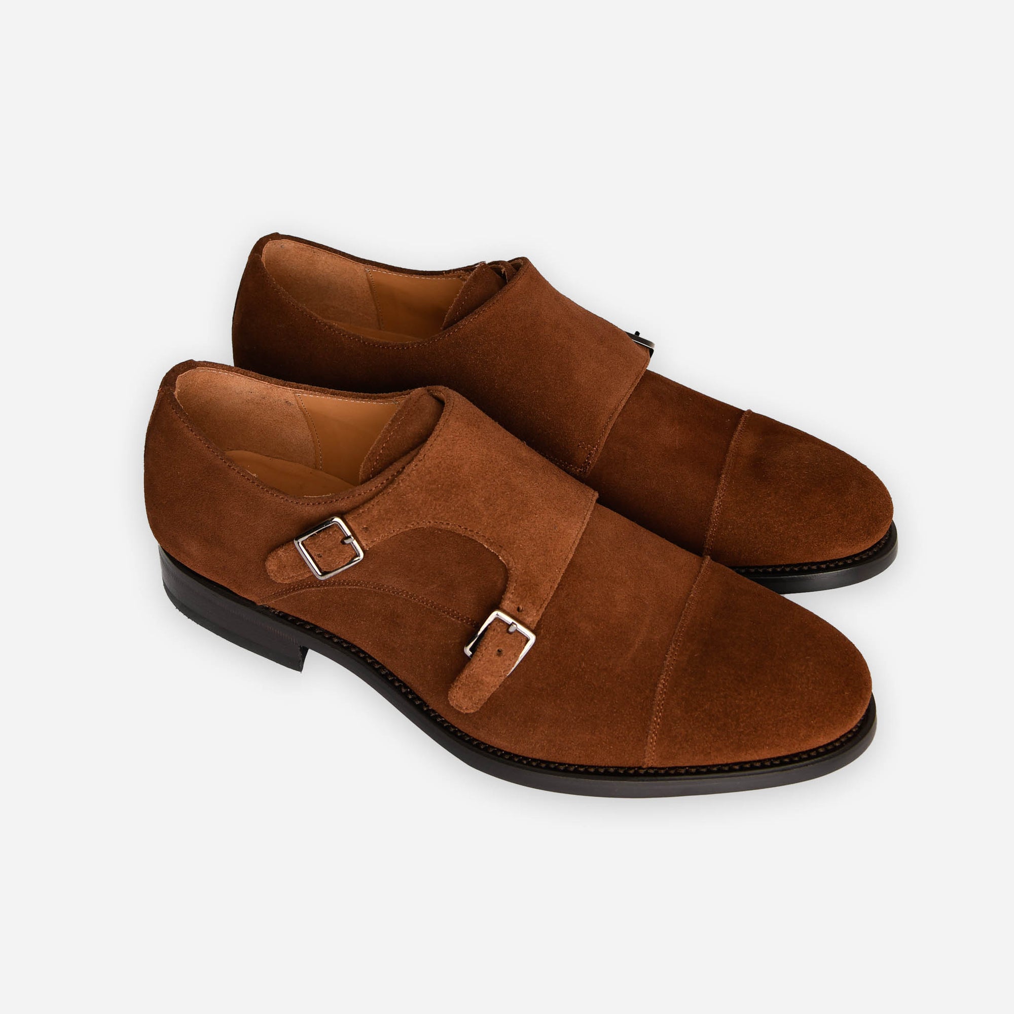 Double monkstrap - ljósbrúnt rúskinn