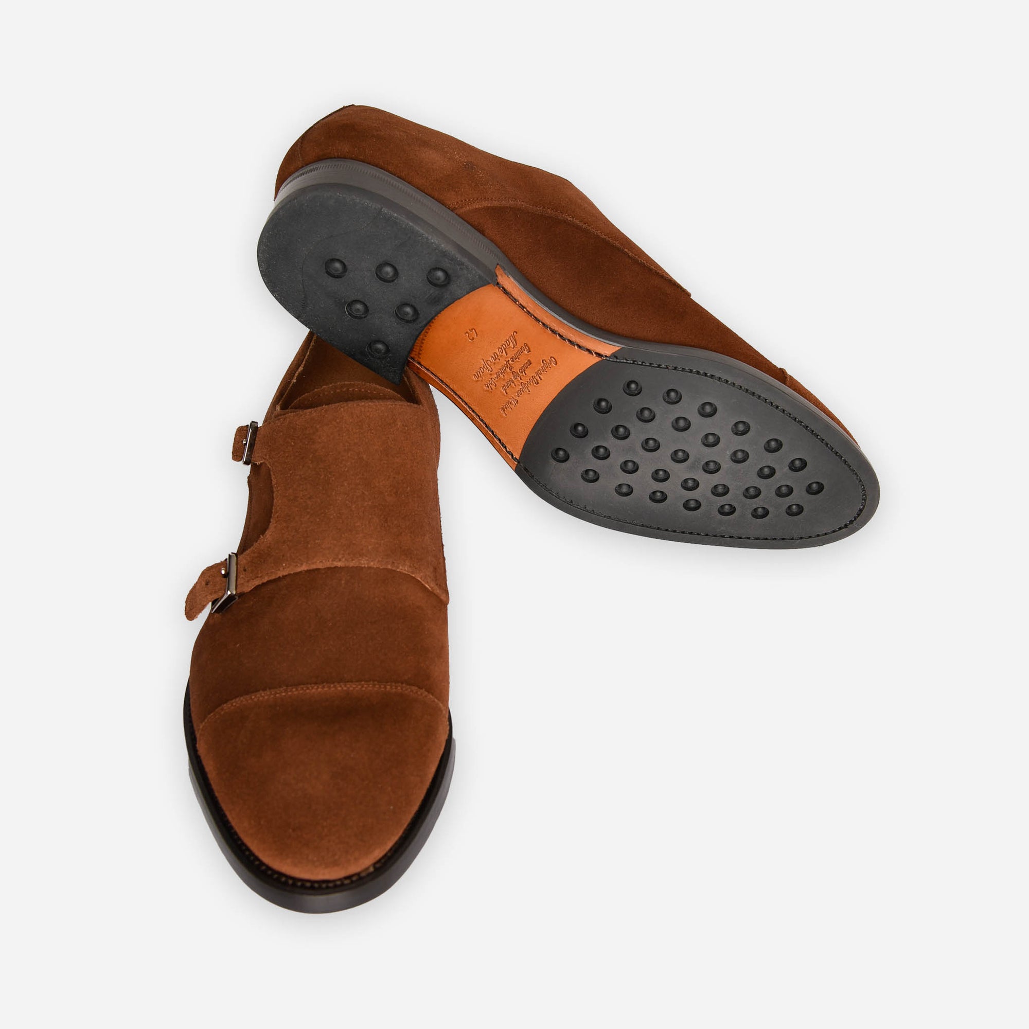 Double monkstrap - ljósbrúnt rúskinn