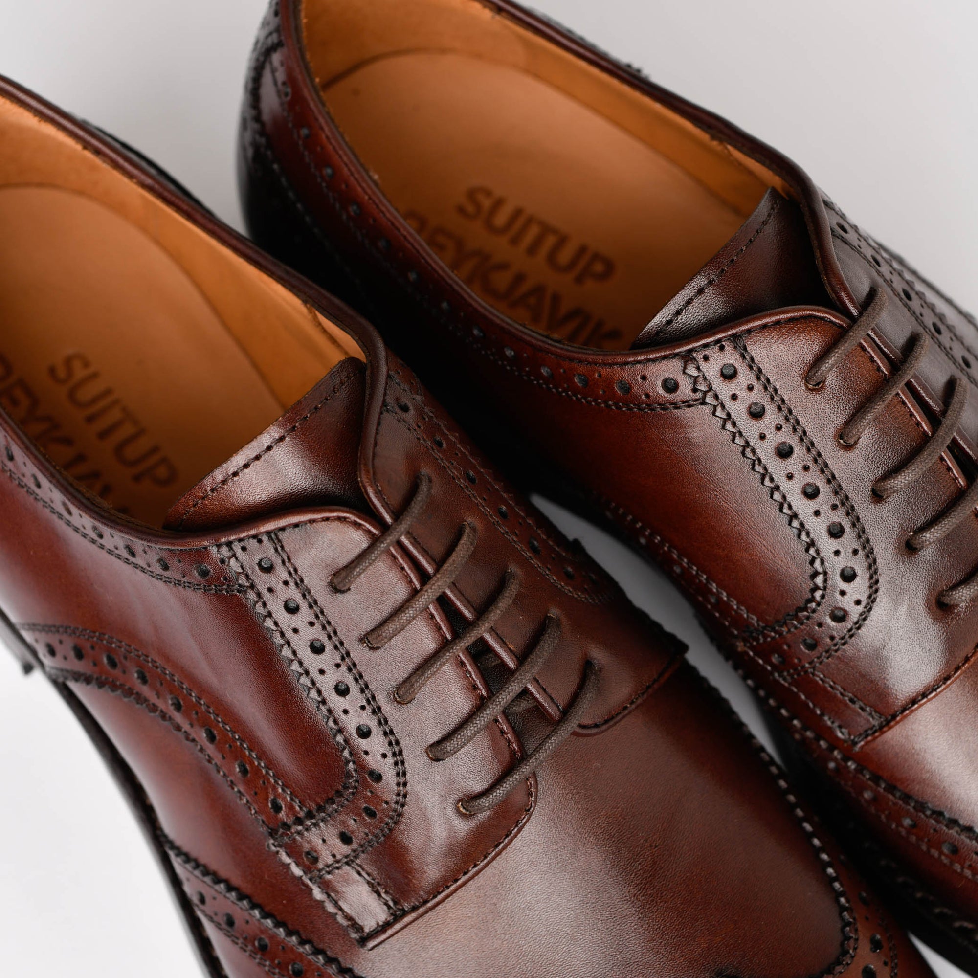 Brogue - brúnt leður