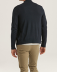 Merino Zip Cardigan - Navy